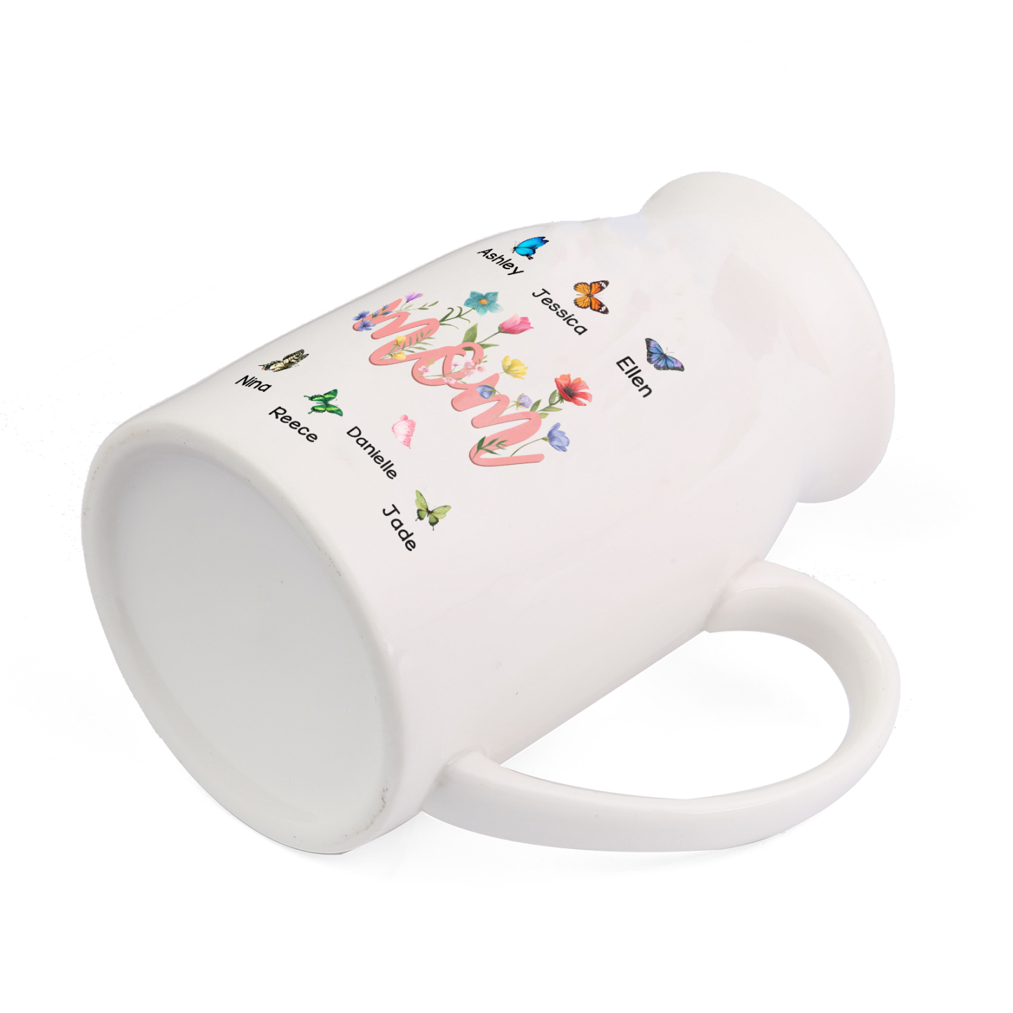 Personalized Ceramic Vase Custom With 1-10 Names Butterflies Gift For Mom Grandma