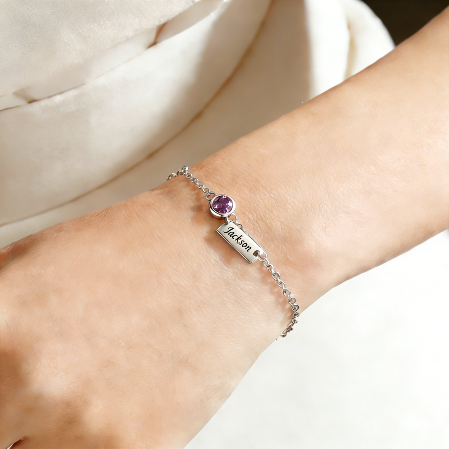 Personalized Birthstones Bracelet Custom With 1 To 6 Names And Stones Unique Jewelry For Women