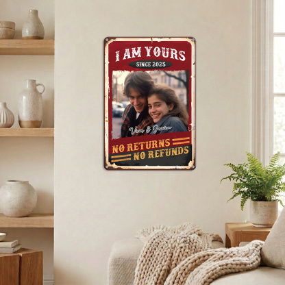 Personalized Metal Plaque for Couples with 2 Names and Year Romantic Wall Decoration