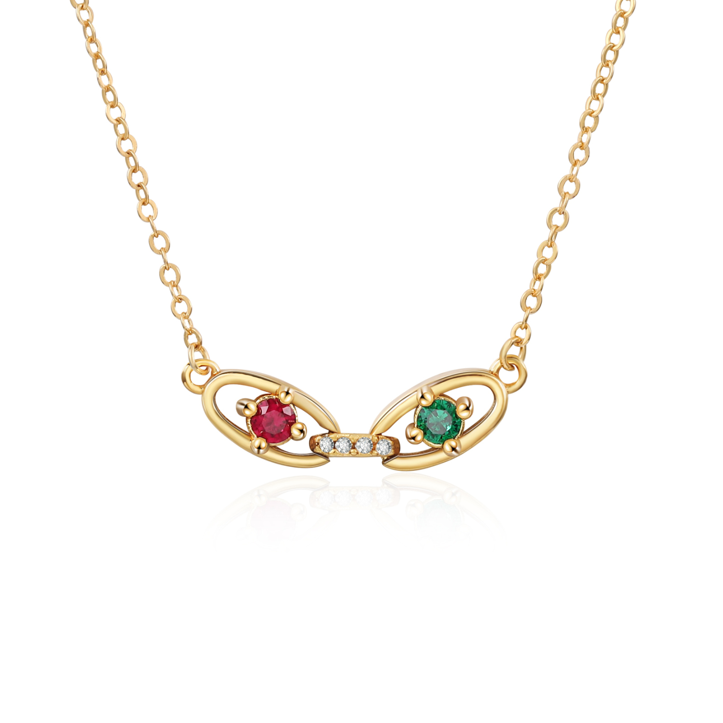 Personalized 2–5 Birthstones Gold Chain Necklace for Women, a Meaningful Everyday Gift for Birthdays, Anniversaries, and Christmas for Mom, Wife, Girlfriend, or Daughter | Jessemade