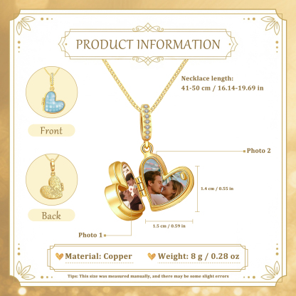 Personalized Heart Photo Locket Necklace for Her White Abalone Necklace