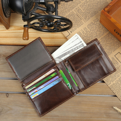 Personalized Engraved Photo Genuine Leather Wallet for Men Pinky Promise