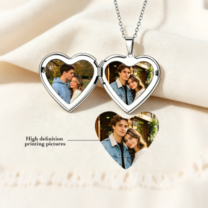 Personalized Heart Locket Necklace NFC Engraved Name