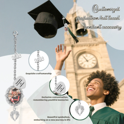 Custom Photo Graduation Tassel Charm 2026 Memorial Grad Cap Charm