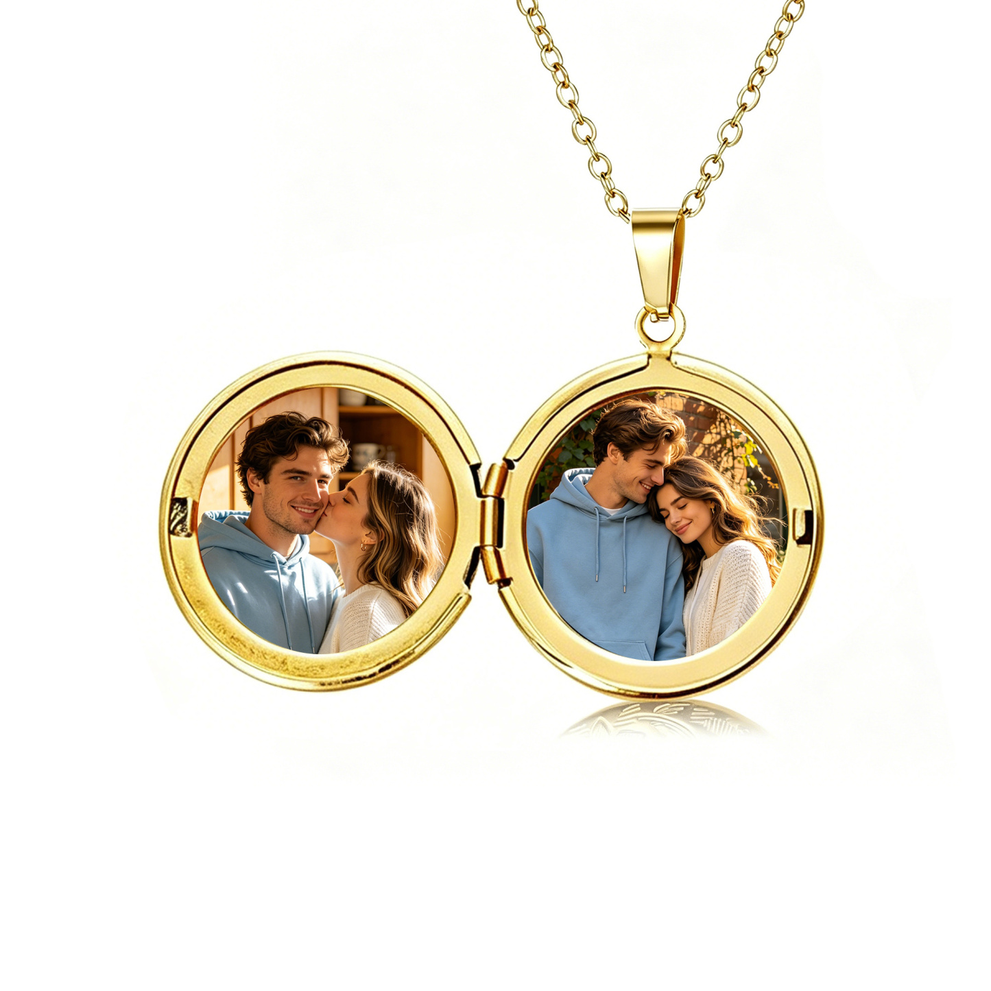 Personalized Locket Necklace Custom with Photo & Text NFC for Women