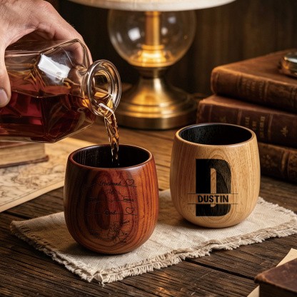 Personalized Wooden Whisky Tumbler for Husband or Dad