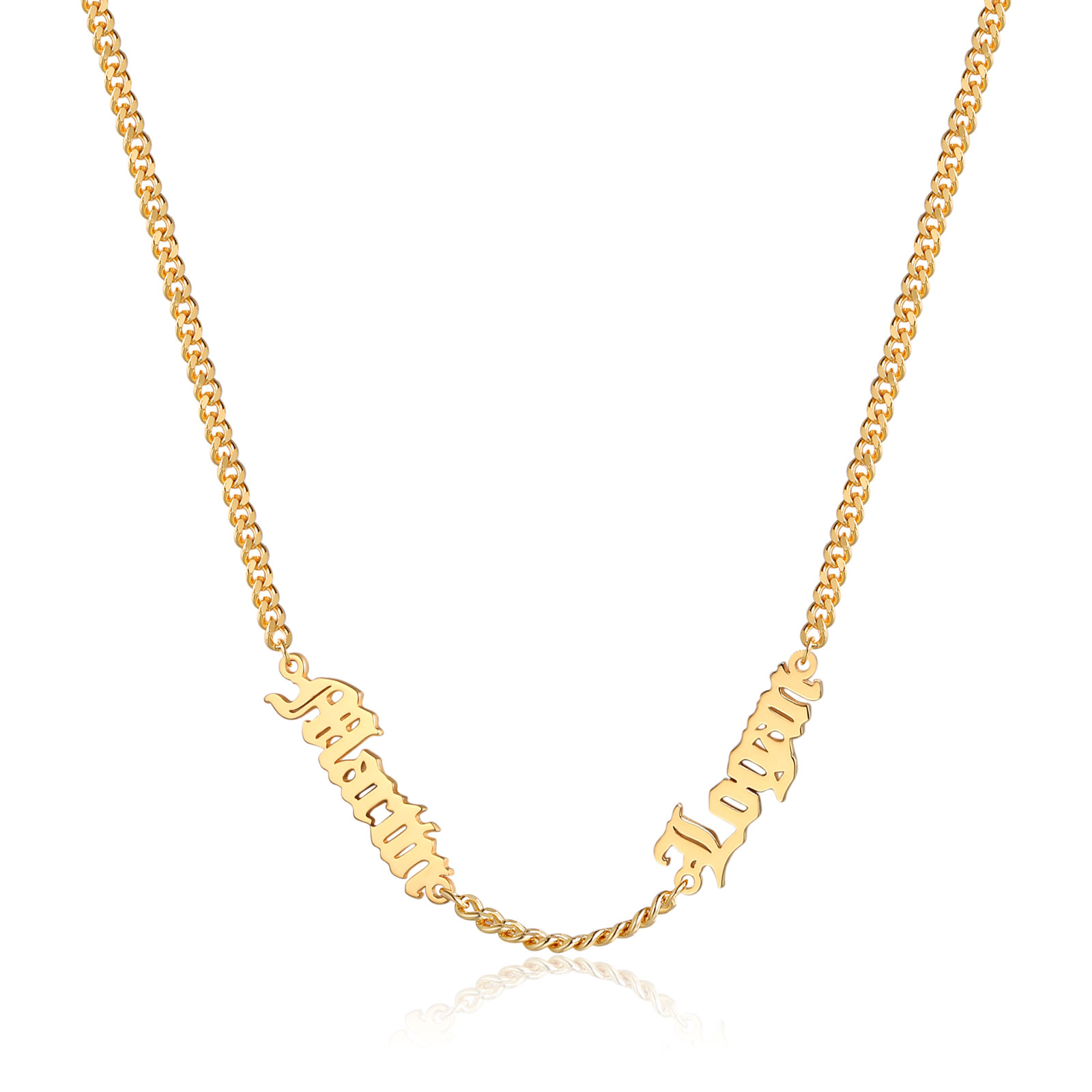 Personalized Gothic Men's Necklace with 1-5 Names