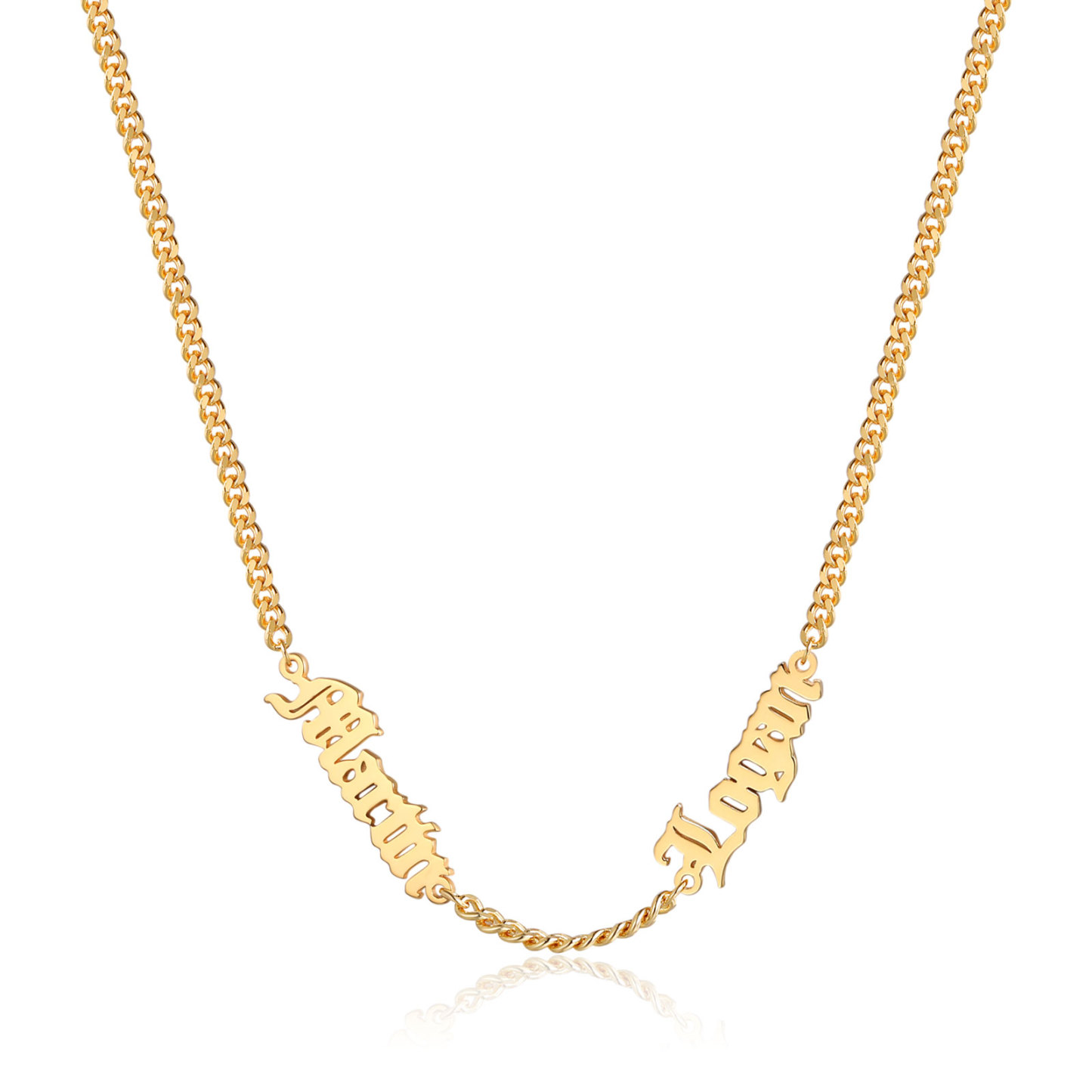 Personalized Gothic Men's Necklace with 1-5 Names