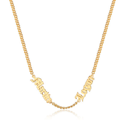 Personalized Gothic Men's Necklace with 1-5 Names