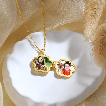 Custom Paw Photo Locket Necklace Personalized Gift for Pet Lovers for Mom, Dad, Friend | Jessemade