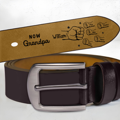 Personalized Engraved Leather Belt for Grandpa Gift |  Jessemade