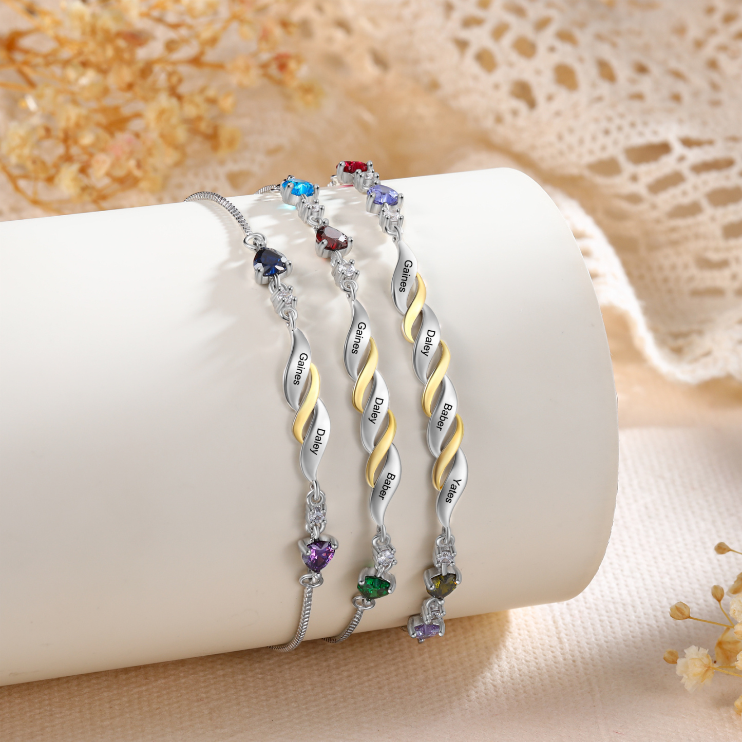 Adjustable Infinity Birthstone Bracelet