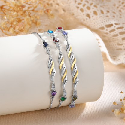 Adjustable Infinity Birthstone Bracelet