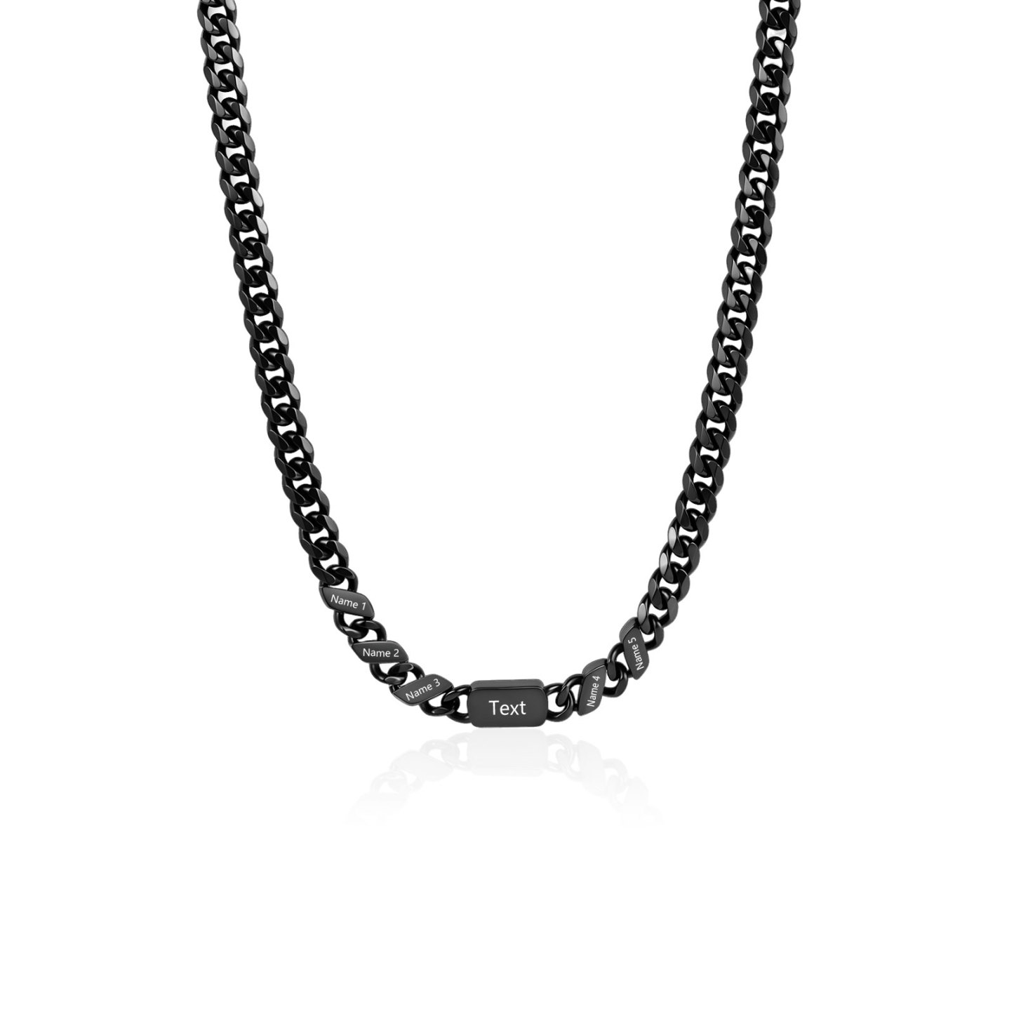 Personalized Cuban Chain Necklace for Dad Grandpa Man Cutsomized with 1-6 Names and Engraved Text