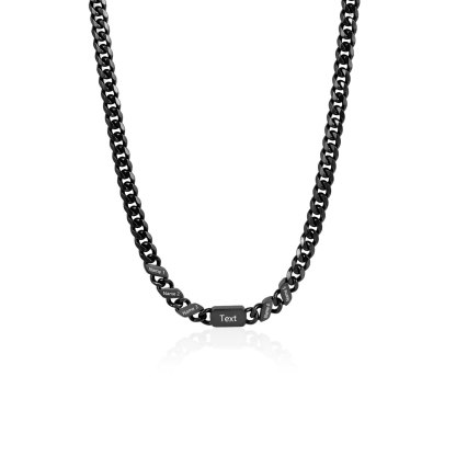 Personalized Cuban Chain Necklace for Dad Grandpa Man Cutsomized with 1-6 Names and Engraved Text