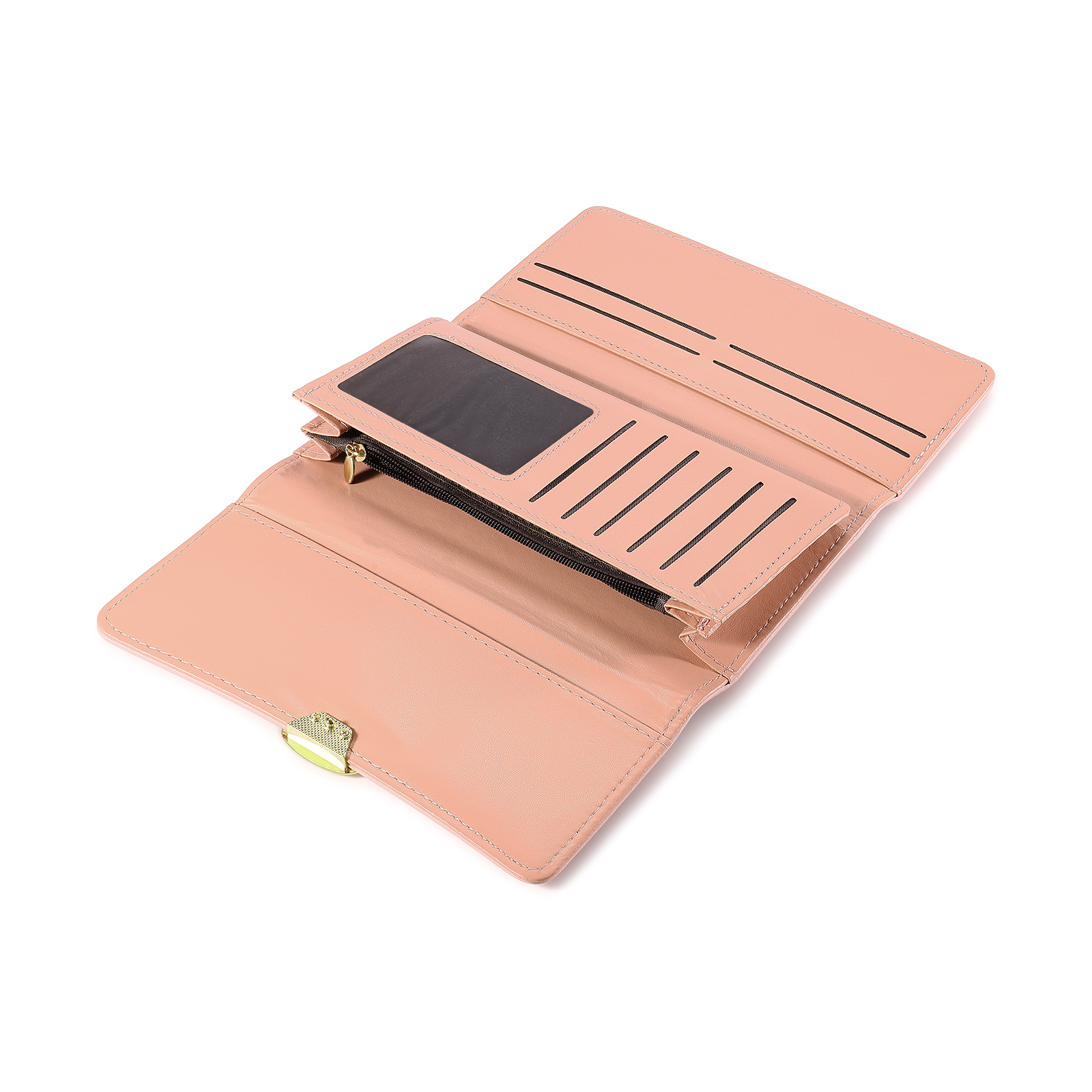 Personalized Long Women Leather Wallet Custom with Birth Flower and Name