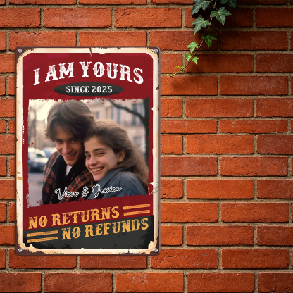Personalized Metal Plaque for Couples with 2 Names and Year Romantic Wall Decoration