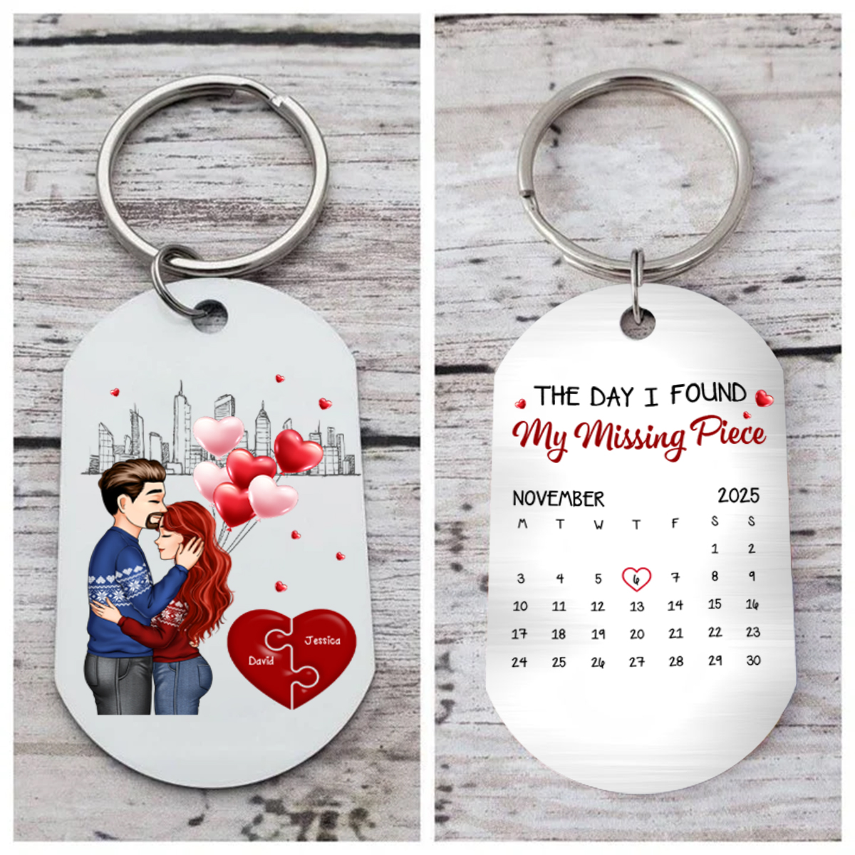 Personalized Calendar Keychain - The Day I Found My Missing Piece