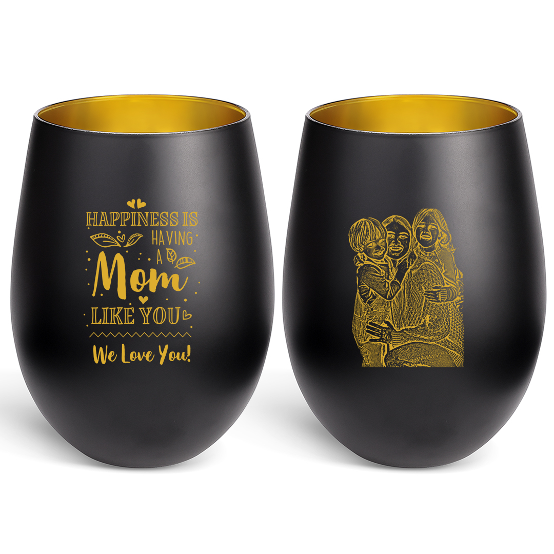 Personalized glass candle holder custom with photo gift for Mom