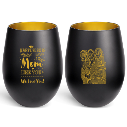 Personalized glass candle holder custom with photo gift for Mom