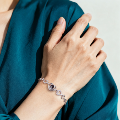 Heart Chain Projection Bracelet Personalized Photo Bracelet Creative Gift for Her Unique Mother's Day Gifts