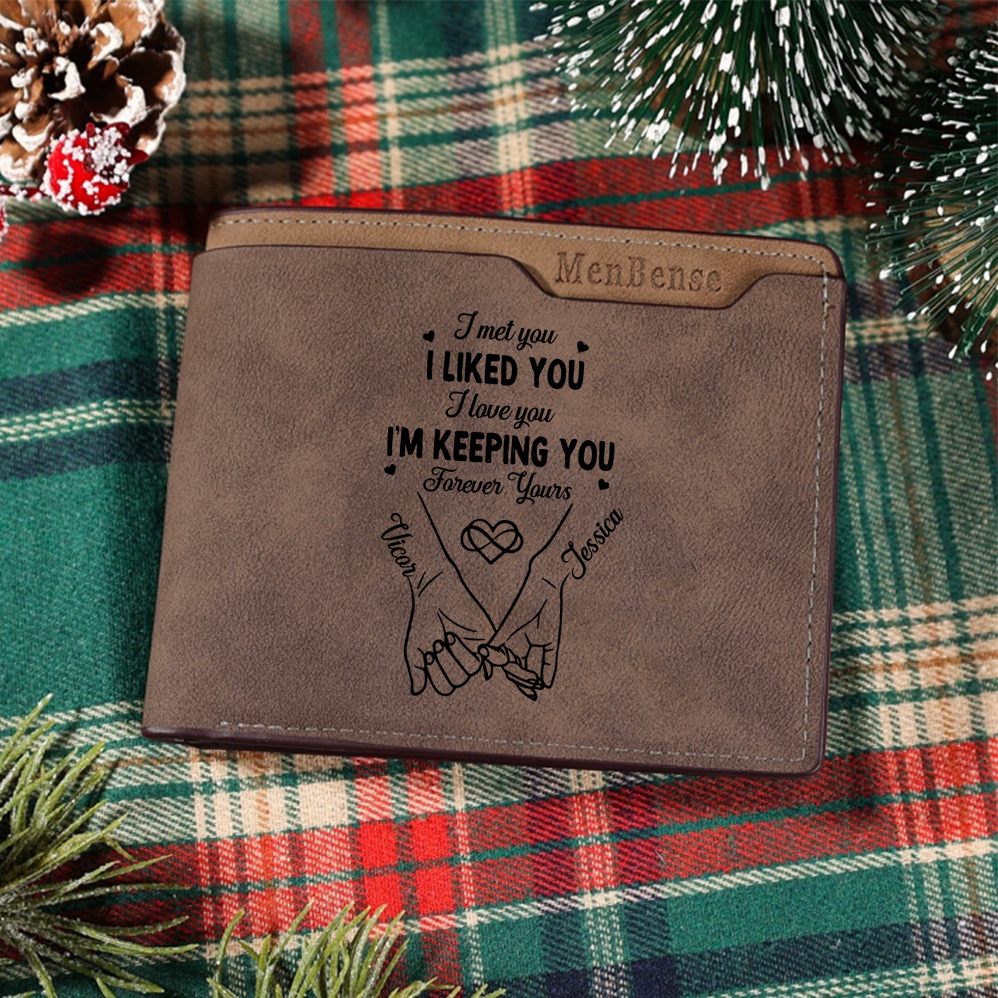 Personalized Couple PU Leather Calendar Wallet for Men