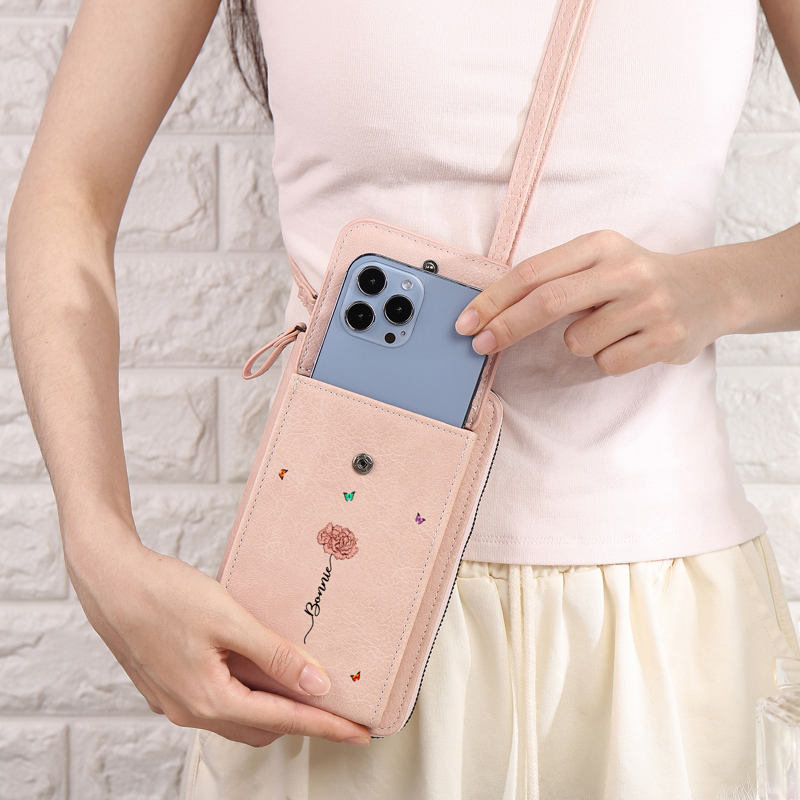 Custom Crossbody Phone Purse with Name Practical Gift for Grandma & Mom | Jessemade