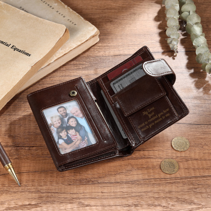Personalized Leather RFID Blocking Bifold Wallet for Men with Snap Closure
