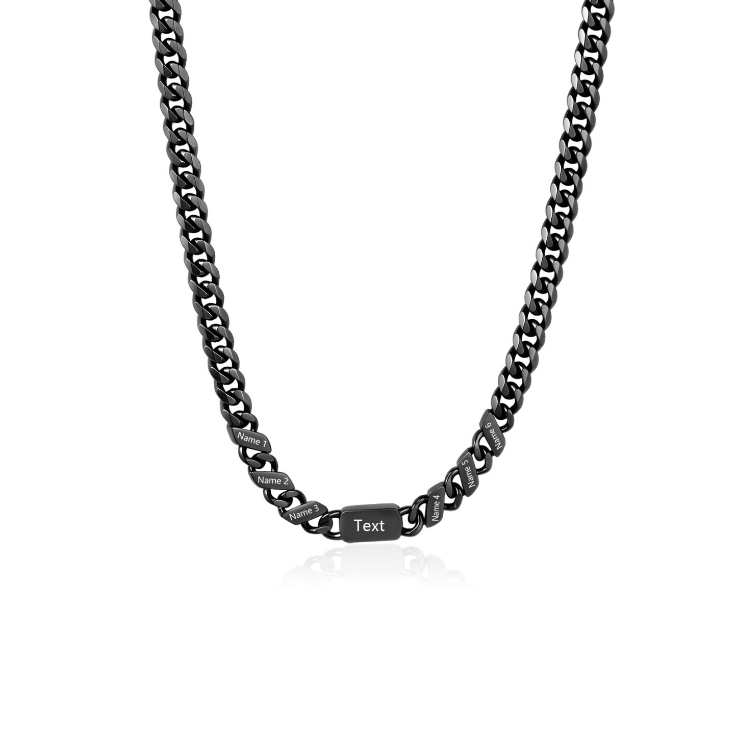 Personalized Cuban Chain Necklace for Dad Grandpa Man Cutsomized with 1-6 Names and Engraved Text