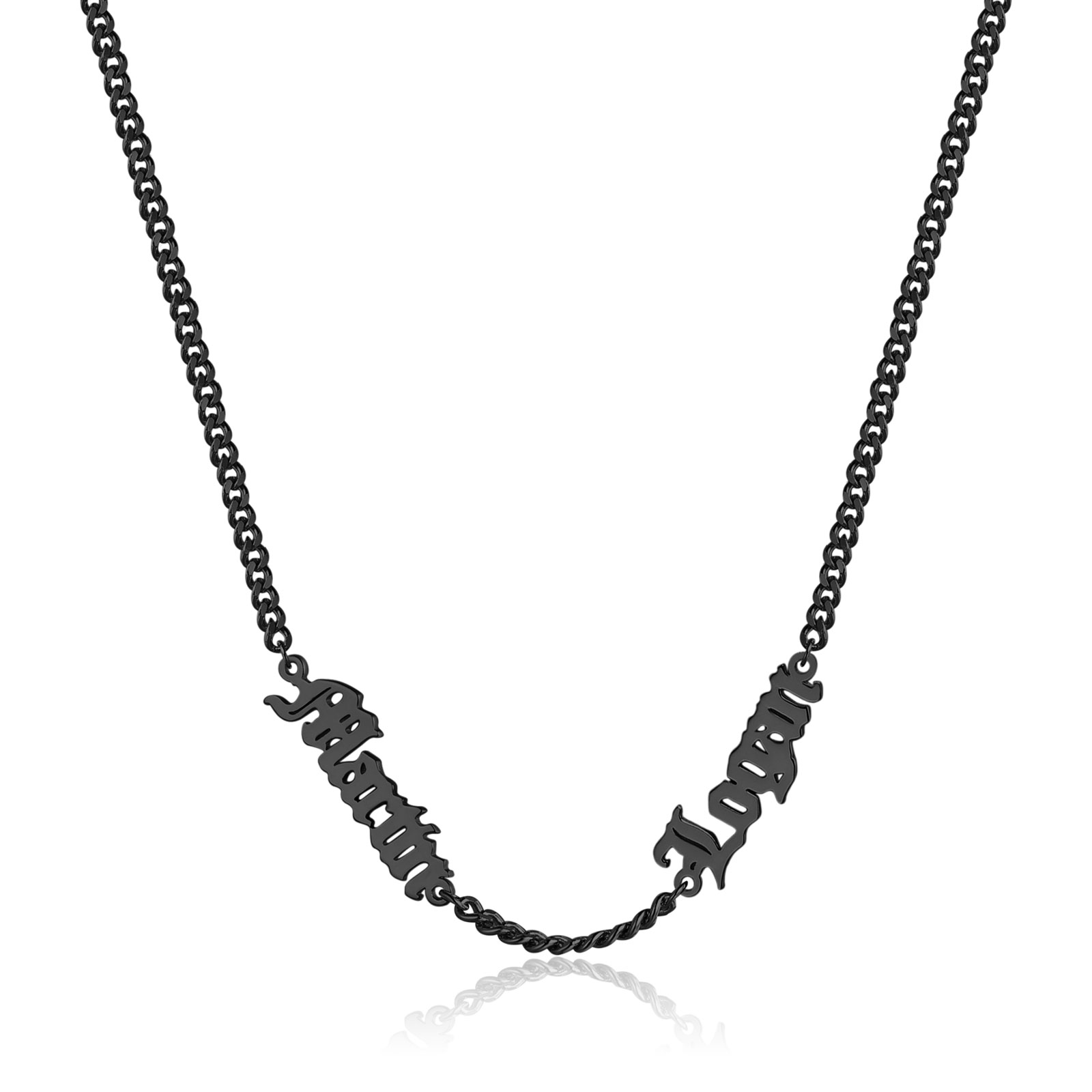 Personalized Gothic Men's Necklace with 1-5 Names