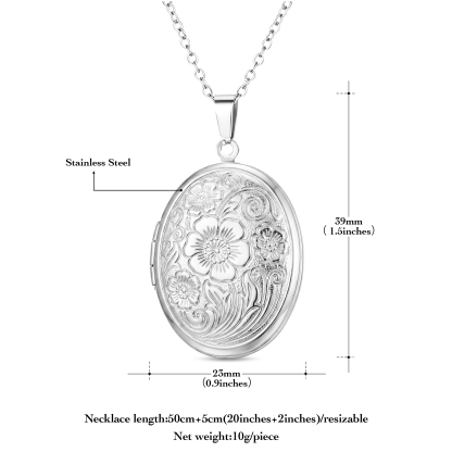 Personalized Locket Necklace Custom with Photo & Text NFC for Women