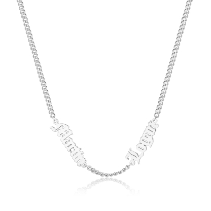 Personalized Gothic Men's Necklace with 1-5 Names