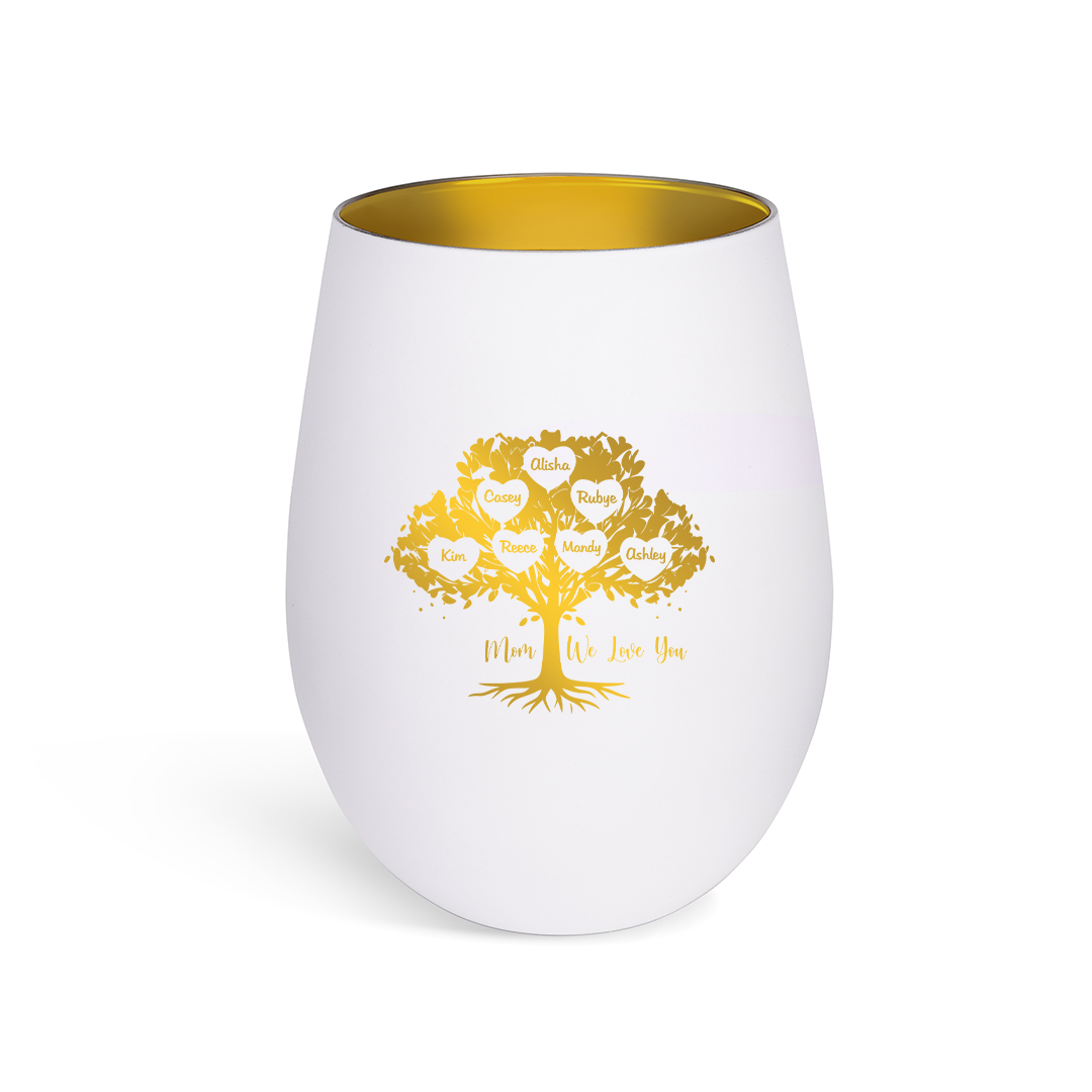 Personalized glass candle holder with family tree custom with up to 10 names