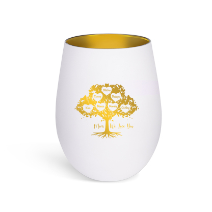 Personalized glass candle holder with family tree custom with up to 10 names