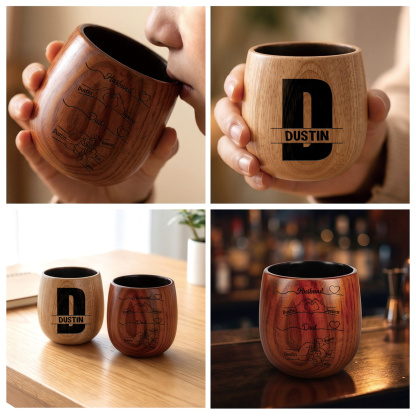 Personalized Wooden Whisky Tumbler for Husband or Dad